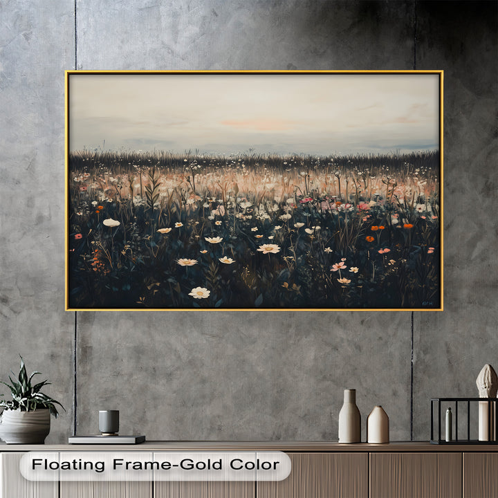 Wildflower Horizon – Framed Oil Painting