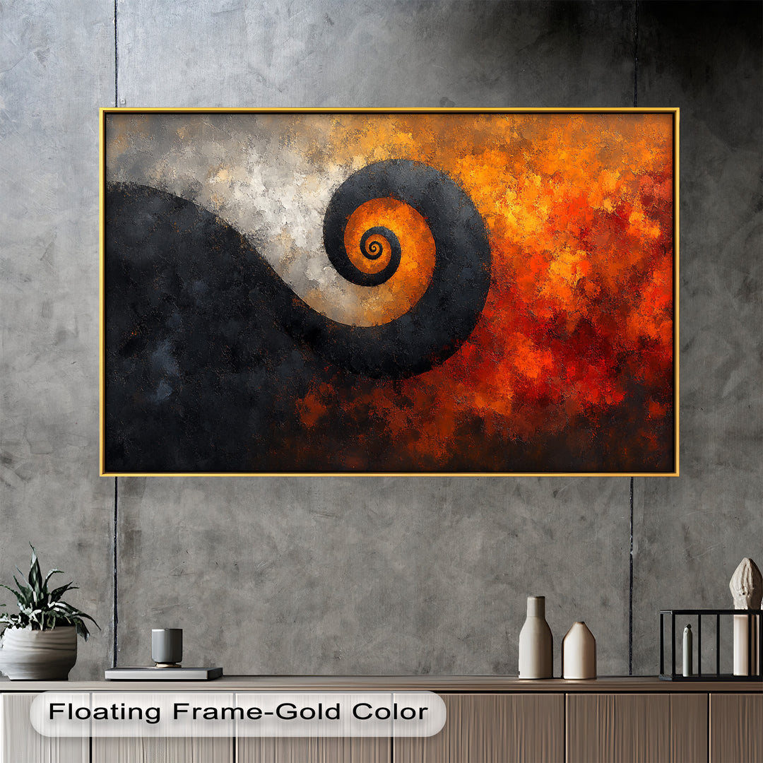 Autumn Swirl – Abstract Spiral Oil Painting