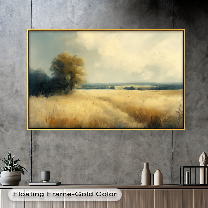 Golden Field Wandkunst – Landschaftsölgemälde