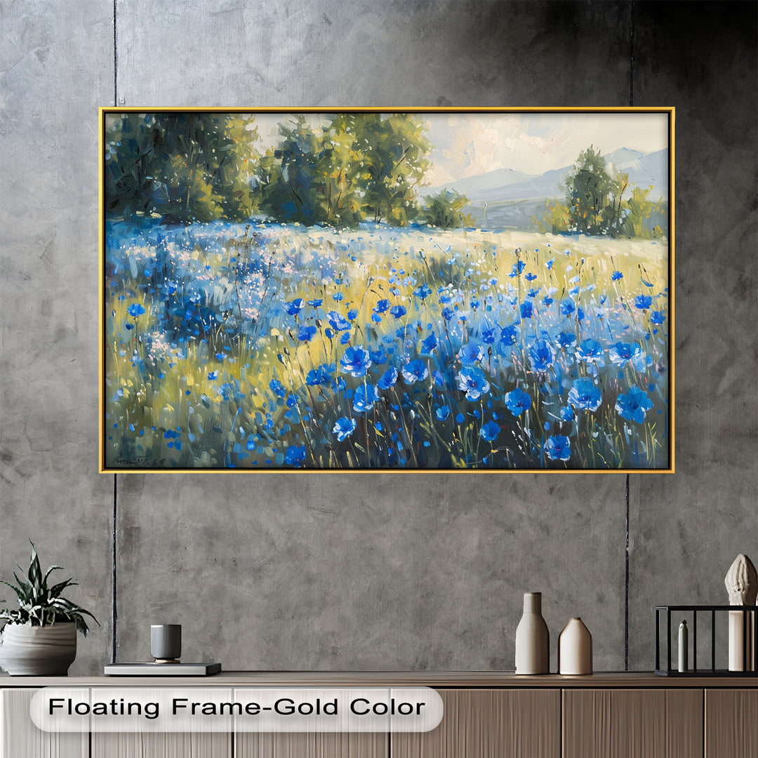 Nature's Harmony: Sea & Bloom – Captivating Oil Painting