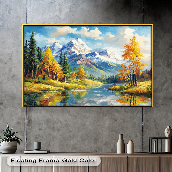 Golden Autumn Peaks – Mountain Landscape Oil Paintings