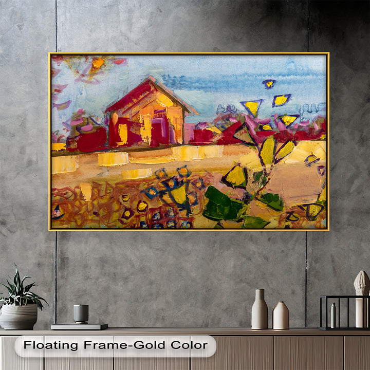 Sunlit Homestead – Expressive Impressionist Oil Painting