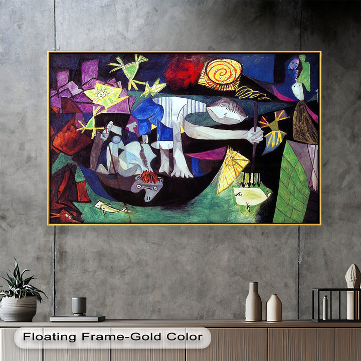 Night of the Spirals – Symbolic Surrealist Picasso Oil Painting