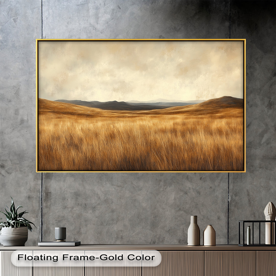 Golden Prairie Horizon – Landschaftsölgemälde