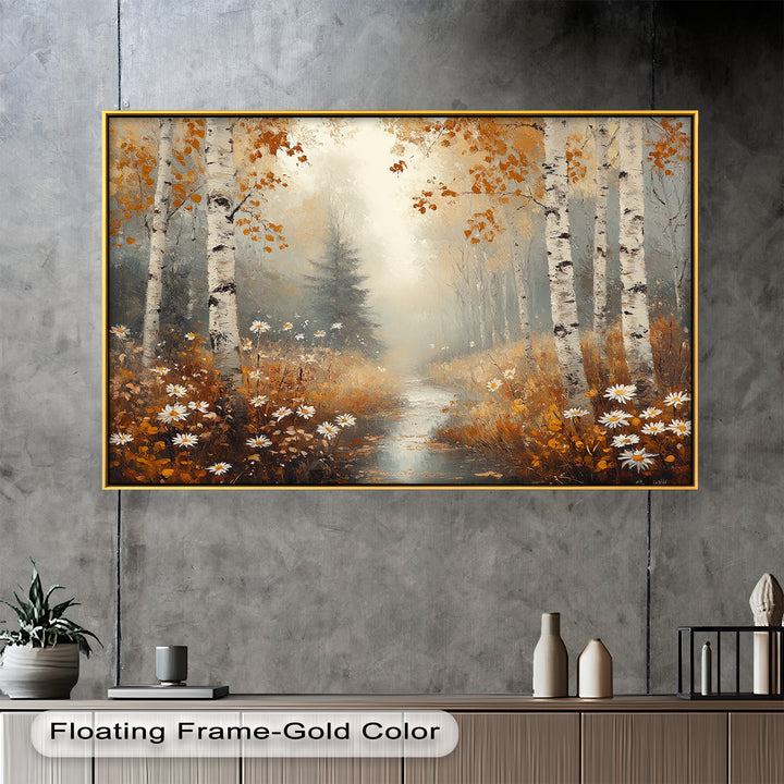Golden Fall Leaves – Serene Autumn Oil Painting