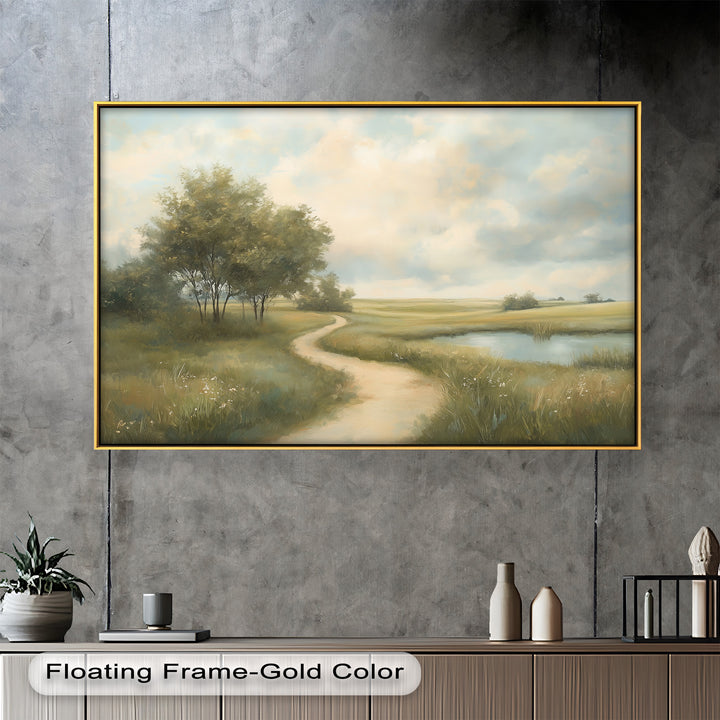 Wispy clouds and subtle reflections on the water add depth and softness, enhancing the tranquil atmosphere.

