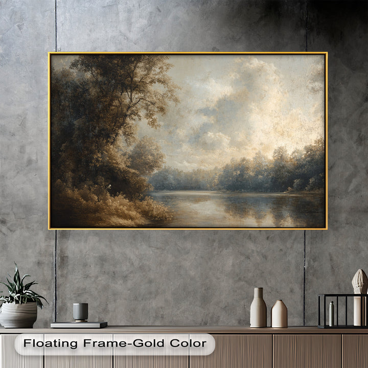 Forest Lake Wall Art – Nature Oil Painting