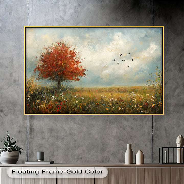 Autumn Serenity – Tree Landscape Oil Painting