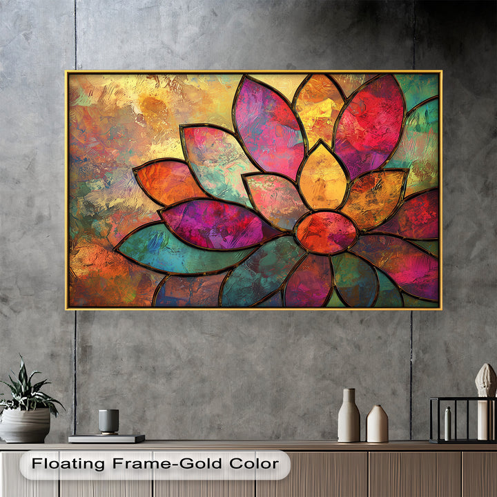 Stained Flower – Framed Oil Painting