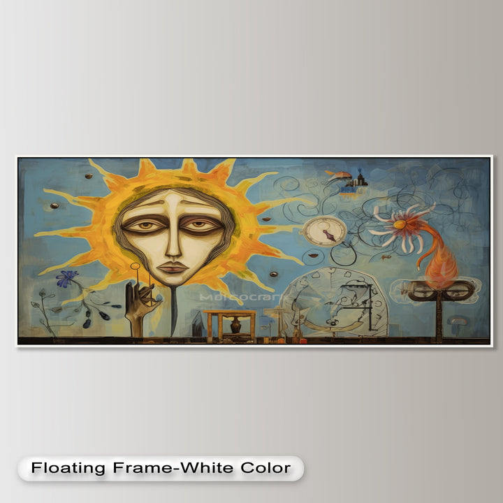 Solar Mindscape – Surreales Sonnengesicht-Ölgemälde von Picasso