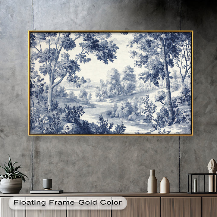 Monochrome Forest Wall Art – Classic Landscape Oil Painting