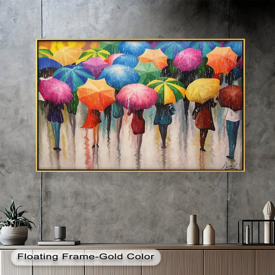 A Bright Melody of Rain in The City – Vivid Abstract Oil Painting - MyPhotoStation