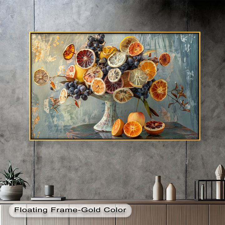 Grapes and Citrus Harmony – Decorative Still Life Food Painting