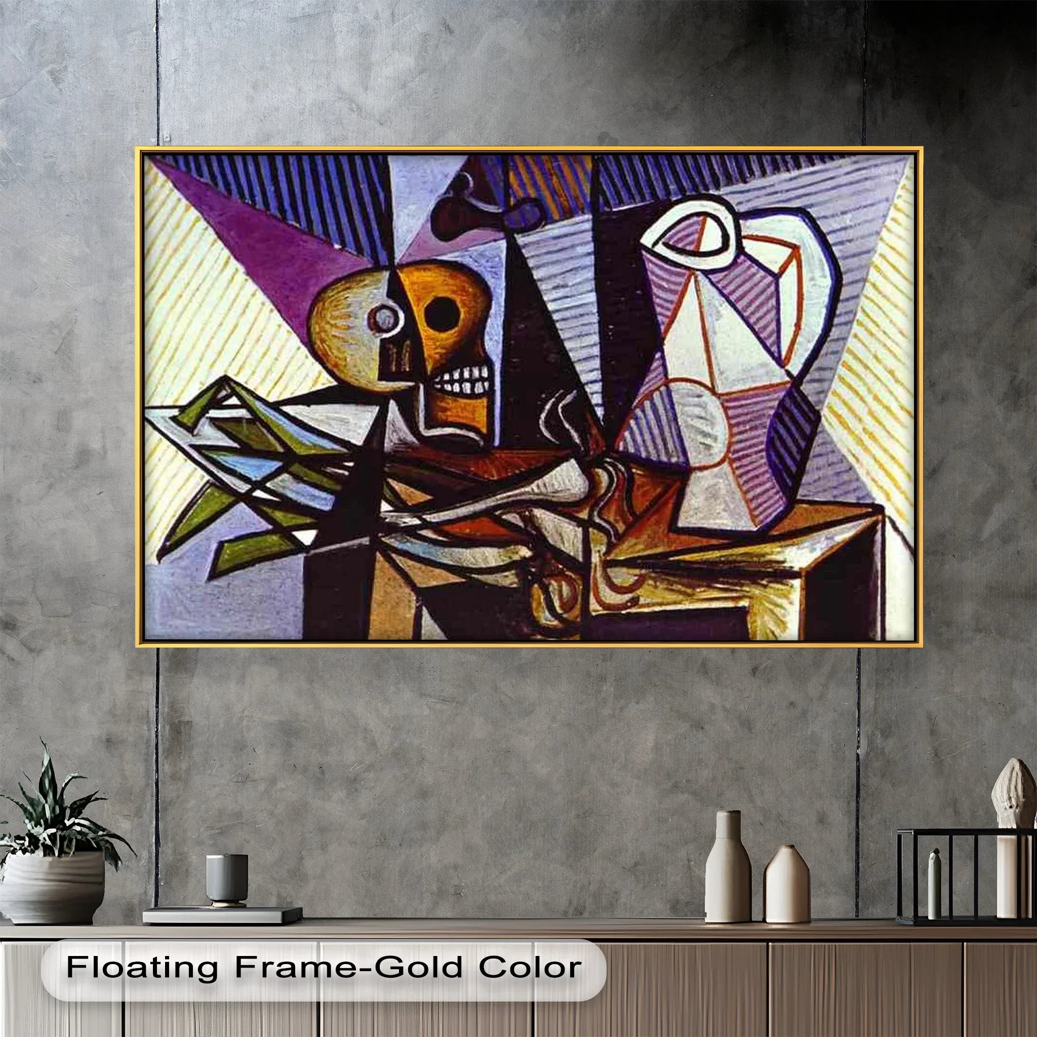 Picasso Still Life with Skull – Symbolic Cubist Oil Painting
