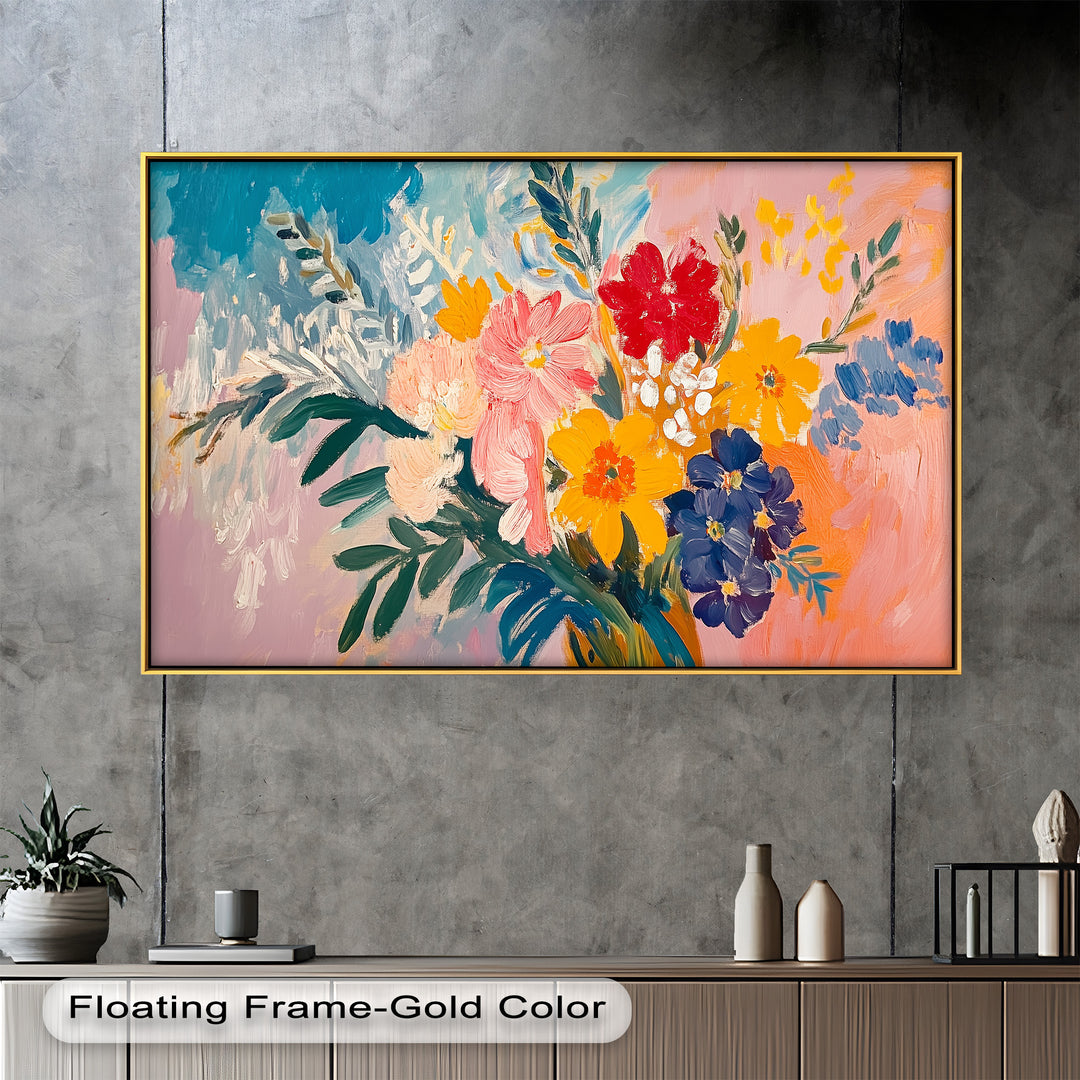 Boho Garden Radiance – Modernes Ölgemälde