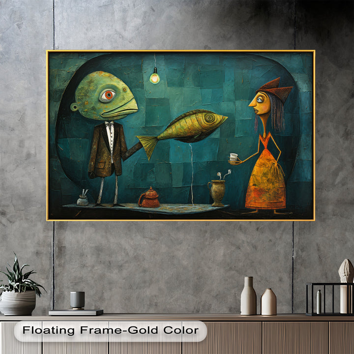 The Offering – Surreal Tea Exchange Picasso Oil Painting