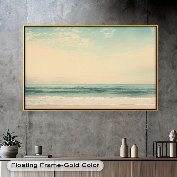 Calm Ocean Oil Paintings – Coastal Beach Wall Art
