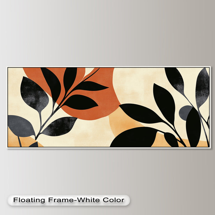 Earth-Tone Botanical Silhouette – Modern Boho Oil Painting