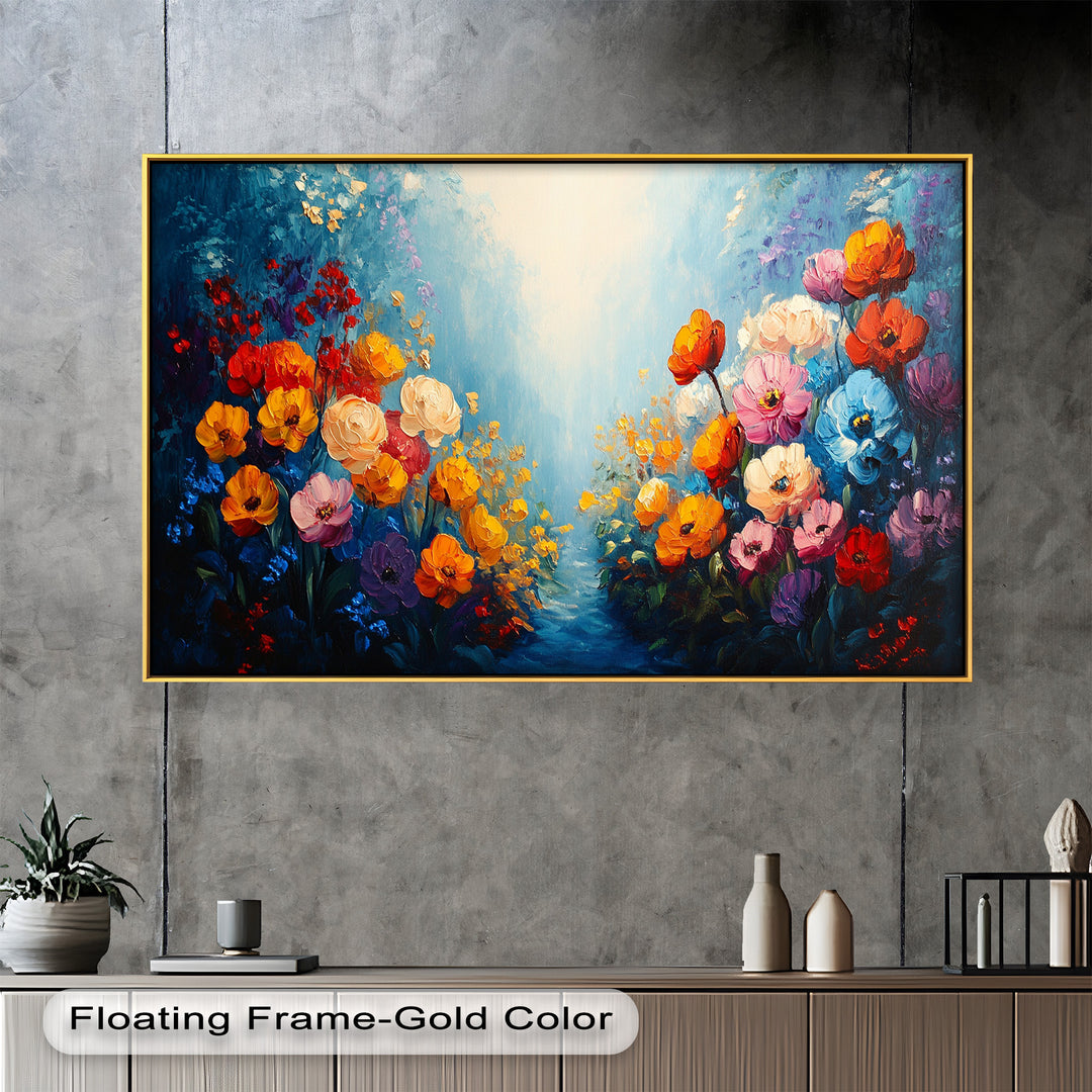 Multicolor Wild Bloom Explosion - Flower Oil Painting