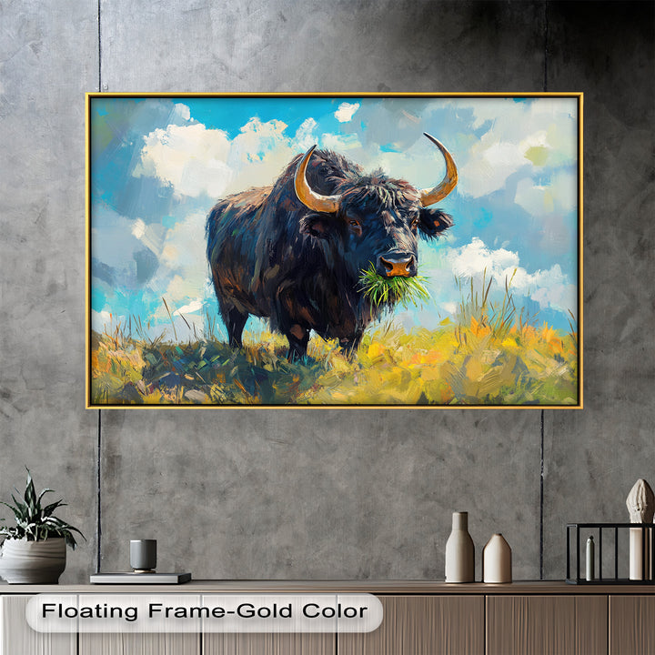 Highland Bull – Abstract Oil Painting