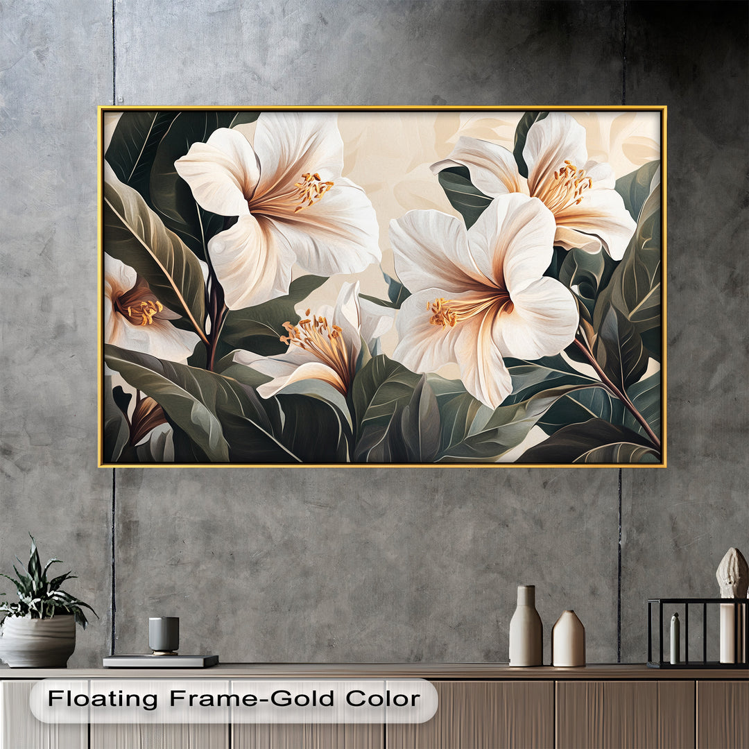 White Hibiscus – Botanical Oil Painting