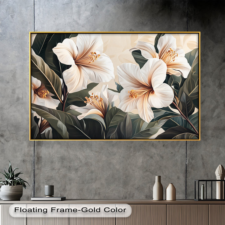 White Hibiscus – Botanical Oil Painting