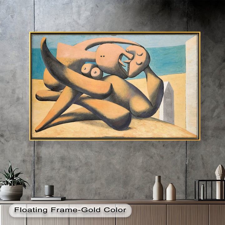 Lovers by the Sea – Abstract Embrace Picasso Oil Painting