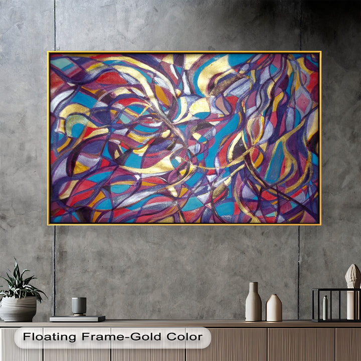 Farbenfrohe fließende Komposition – Abstraktes expressionistisches Ölgemälde