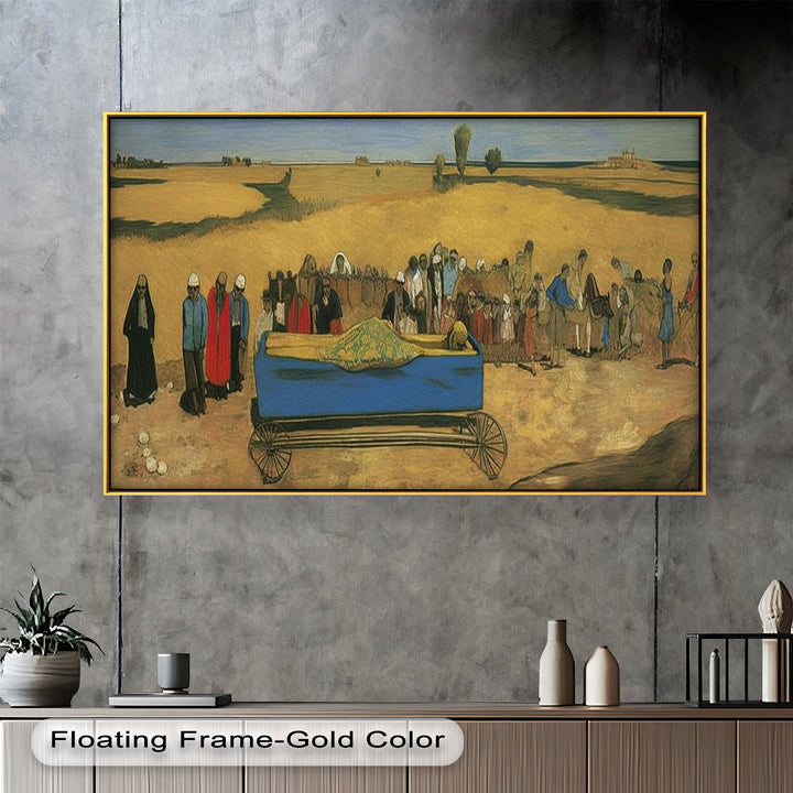 The Funeral Procession – Symbolic Historic Oil Painting
