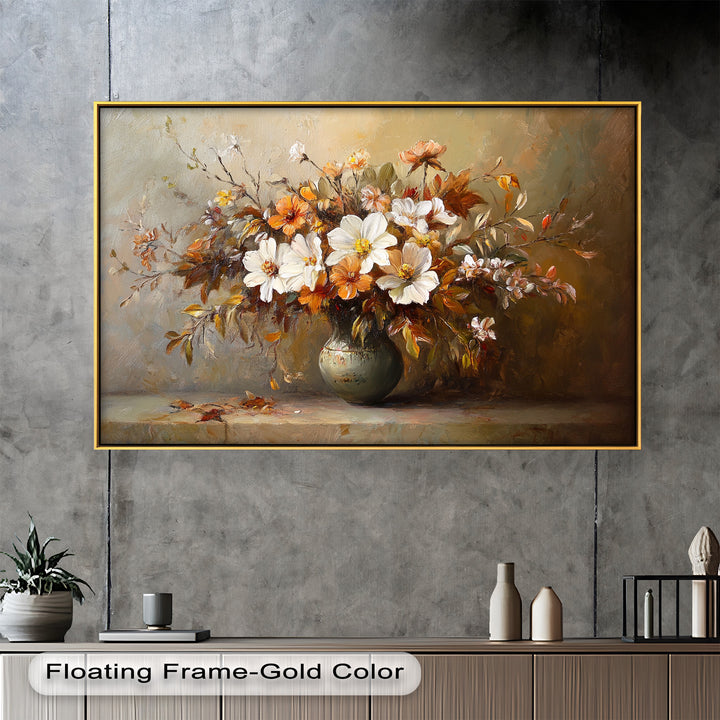 Old Style Vintage Flowers – Gerahmte Ölgemälde