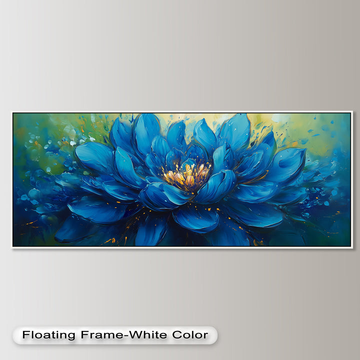 Golden-Centered Lotus in Bloom - Flower Oil Painting