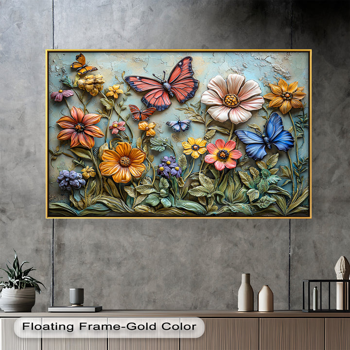 Vibrant Butterfly Flower – Textured Floral Oil Painting
