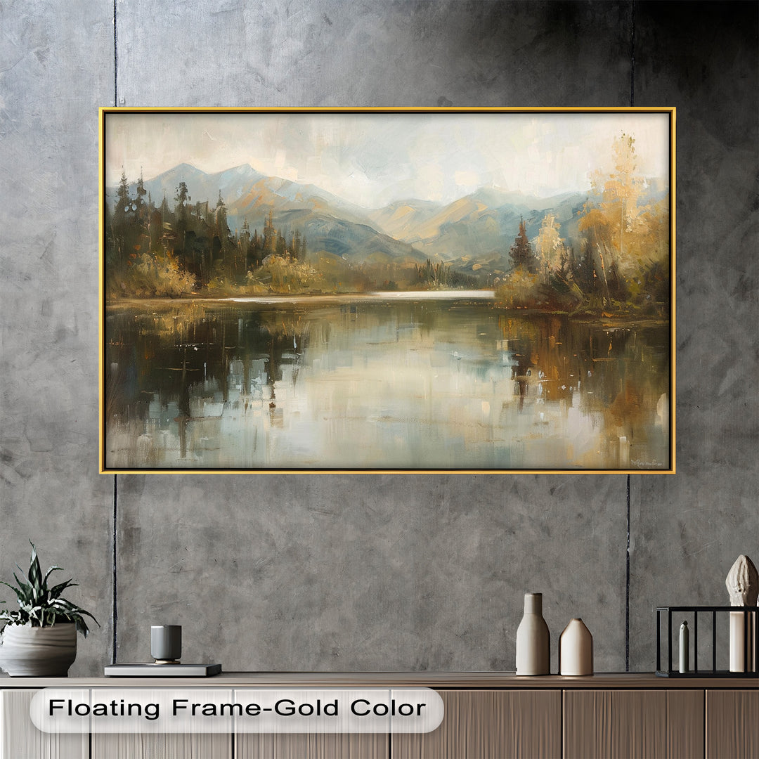 Lake Landscape – Framed Modern Oil Paintings