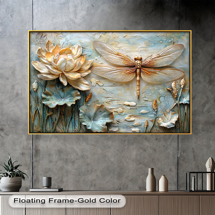 Retro Dragonflies and Flowers – Elegant Nature-Inspired Oil Painting