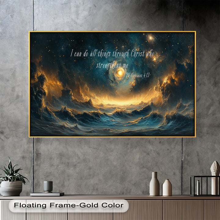 Celestial Strength – Philippians 4:13 Christian Wall Art
