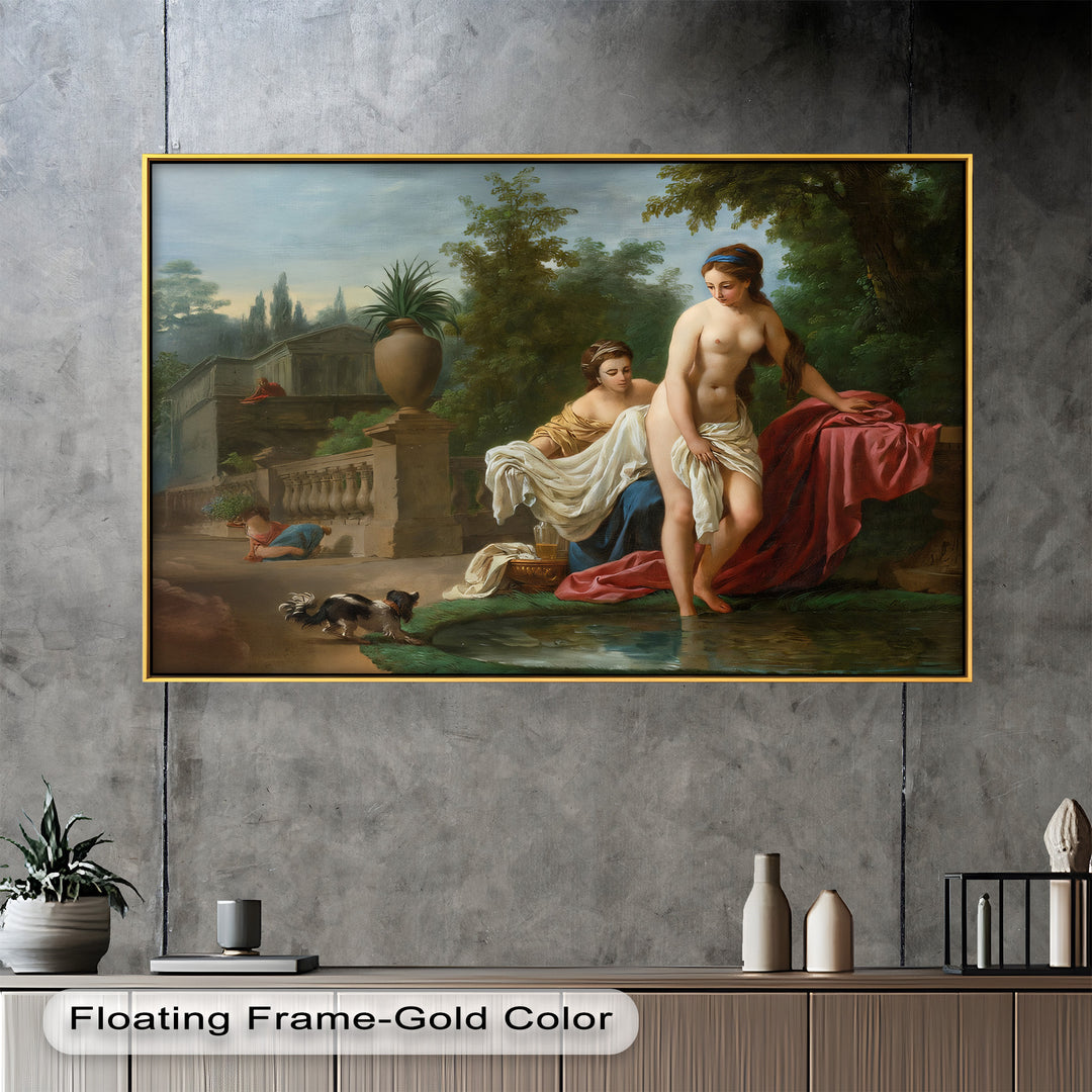 Bathing in the Garden – Neoclassical Elegance Oil Painting