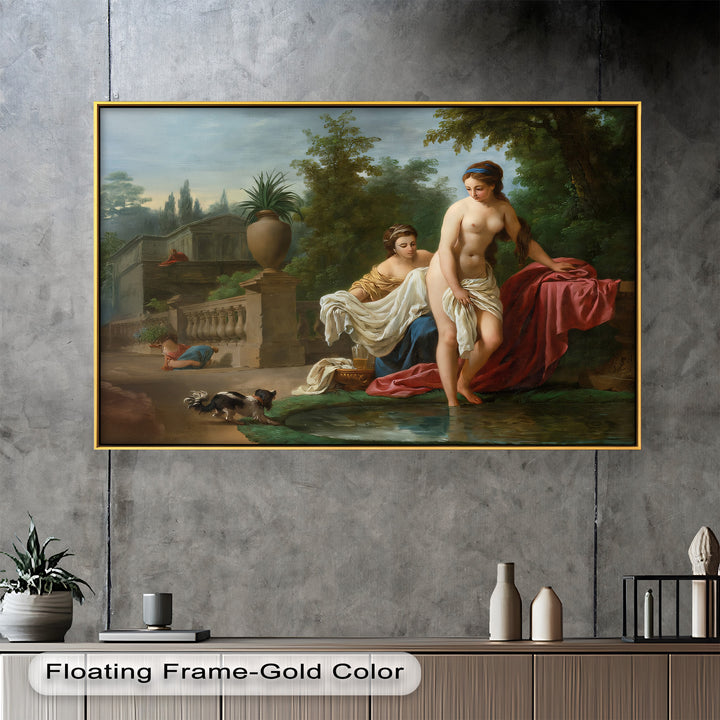 Bathing in the Garden – Neoclassical Elegance Oil Painting