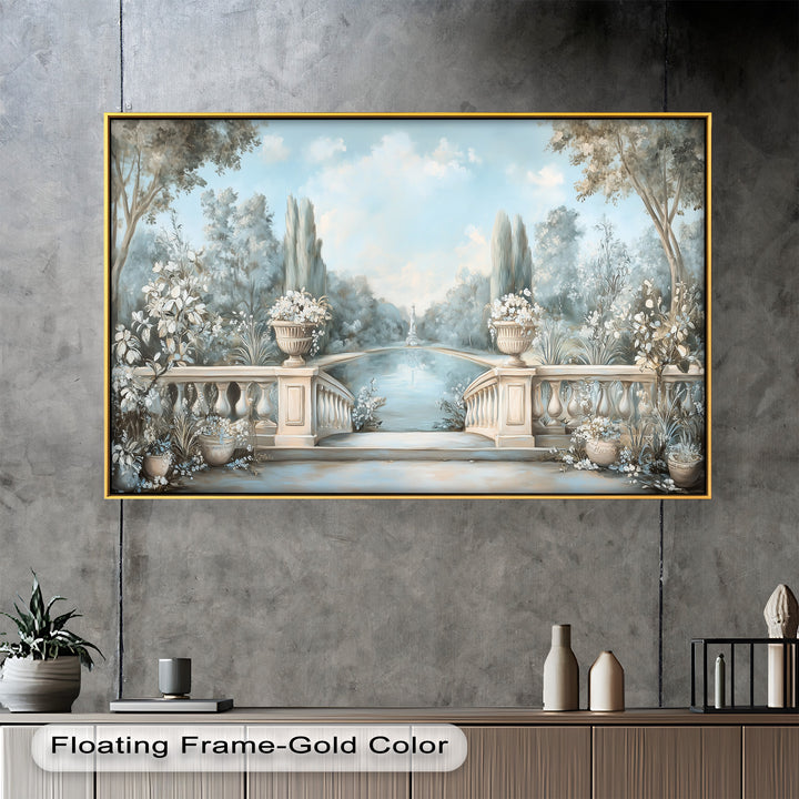 Tranquil Garden Terrace – Landscape Oil Painting