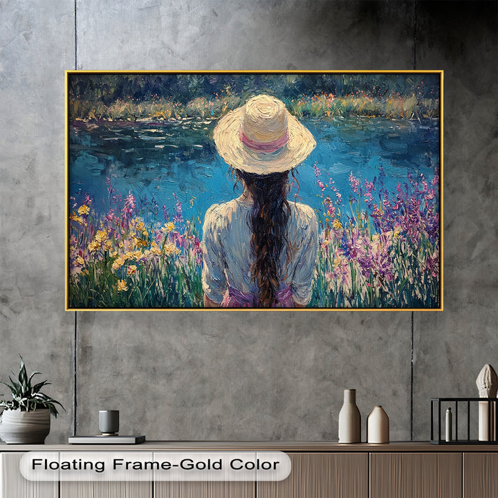 Girl by the Water – Impressionist Oil Painting