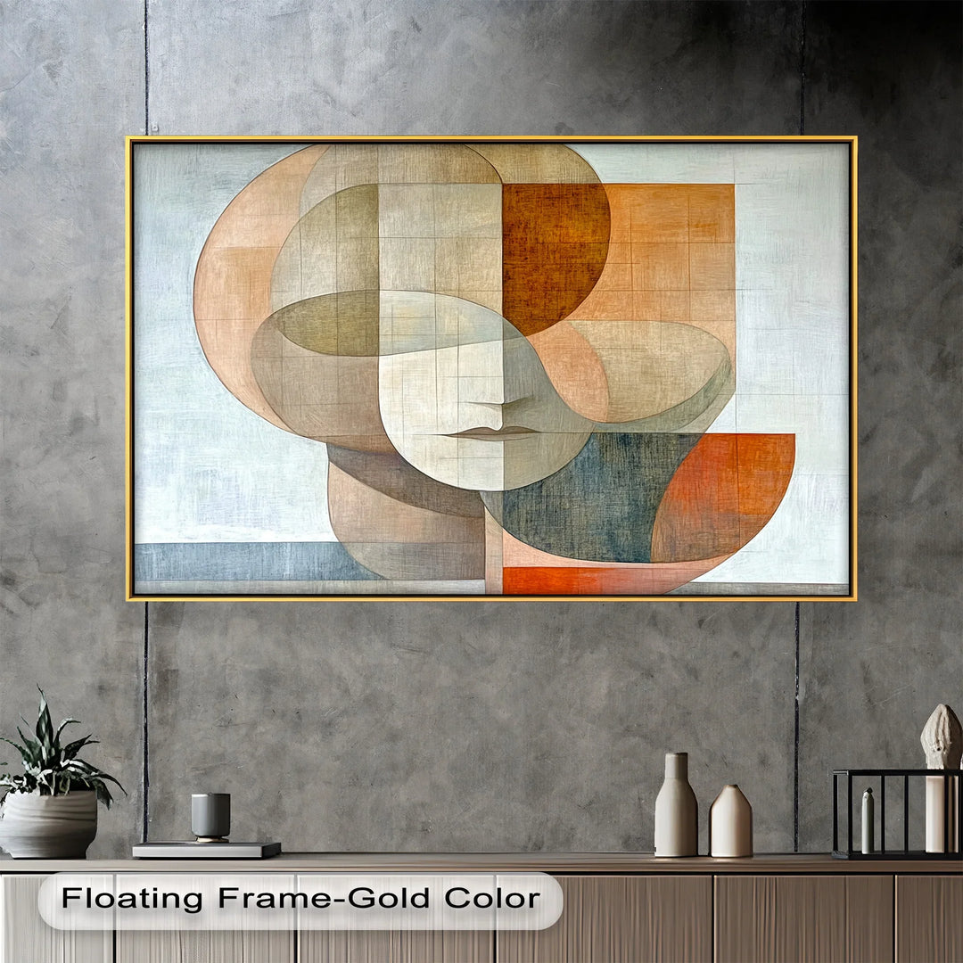 Geometric Face Portrait – Modern Abstract Oil Painting - MyPhotoStation