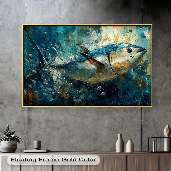Bluefin Tuna in Ocean Current – Animal Oil Painting