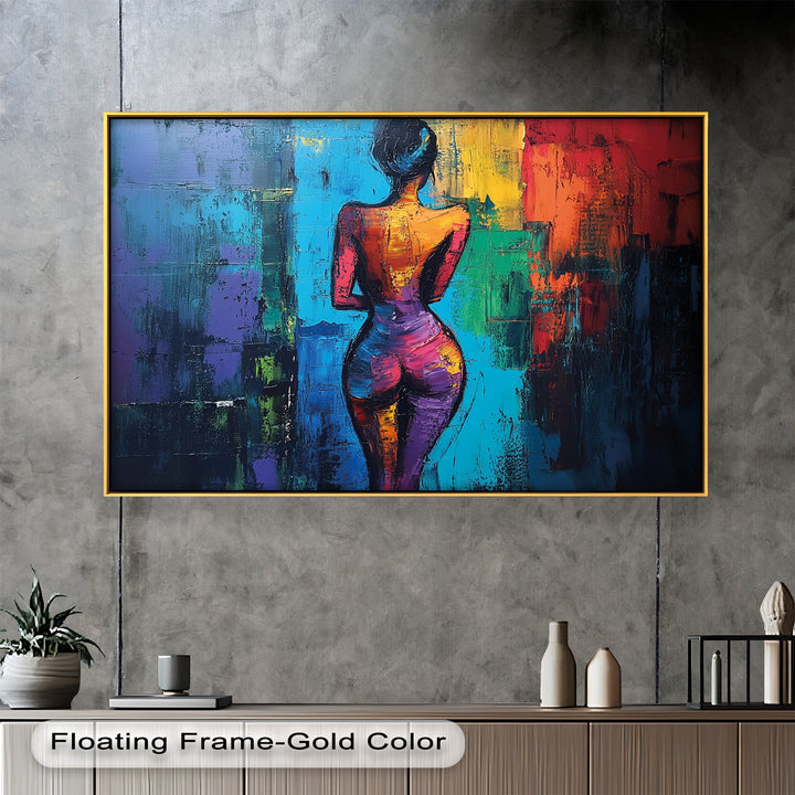 Radiant Contours – Bold Abstract Figurative Oil Painting