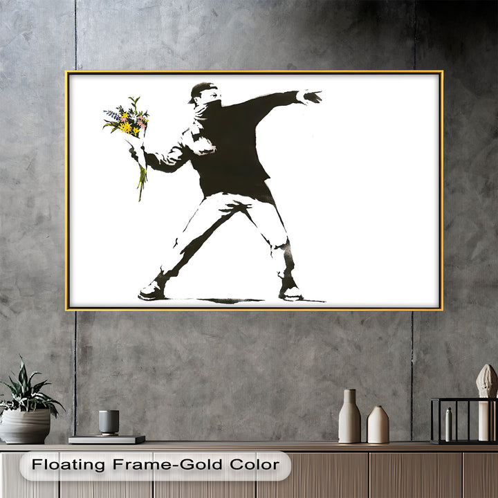 Flower Thrower – Iconic Protest Banksy Oil Painting