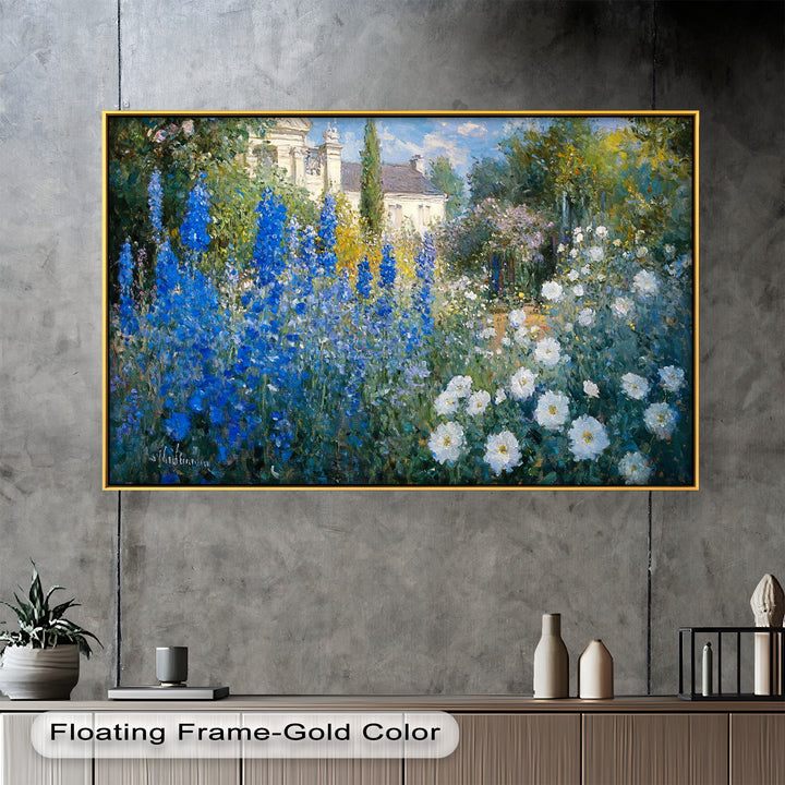 Blue Delphinium - Impressionist Oil Painting