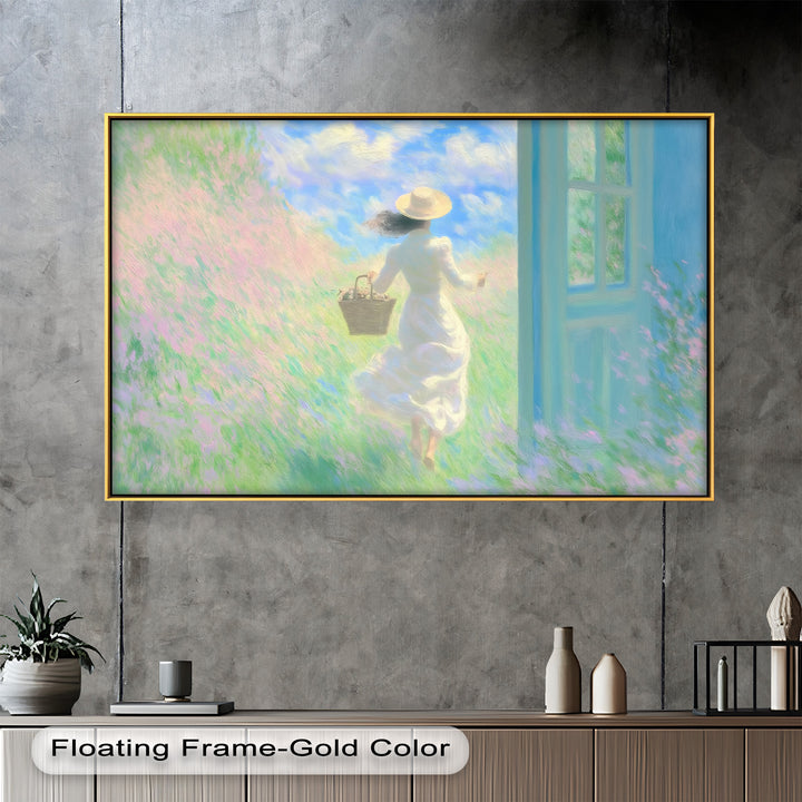Into the Bloom – Dreamy Woman in Wildflower Field Oil Painting