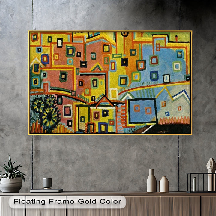 Schloss und Sonne von Paul Klee – Geometrisch-abstraktes Ölgemälde