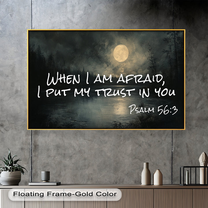 Psalm 56:3 – Trust in God Bible Verse Oil Painting