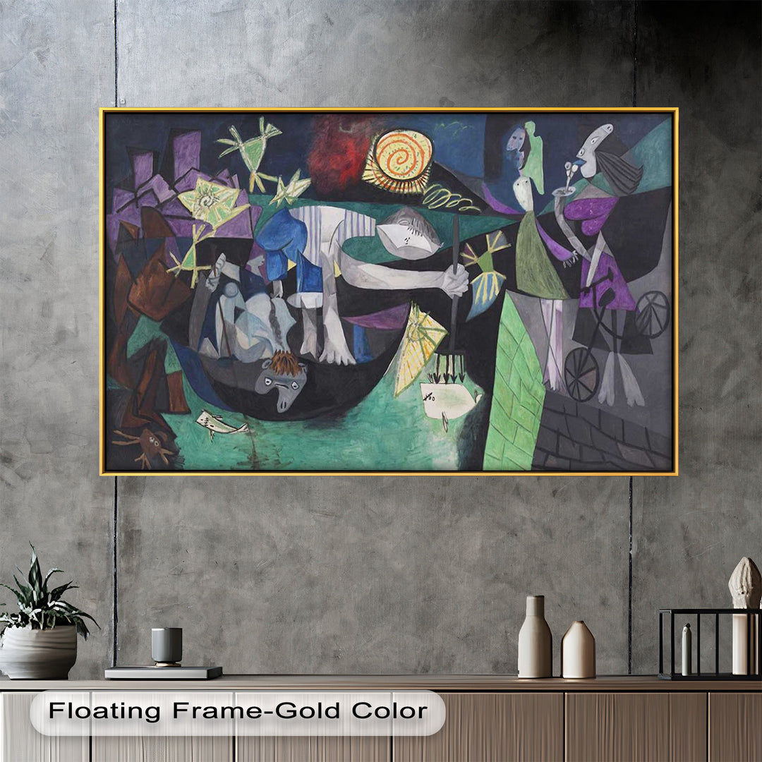 The Spiral Sun – Dynamic Surrealist Tableau Picasso Oil Painting
