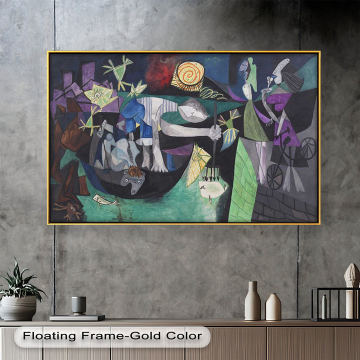 The Spiral Sun – Dynamic Surrealist Tableau Picasso Oil Painting