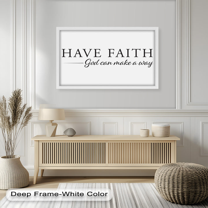 Faith-based Christian wall art with inspirational God quote.
